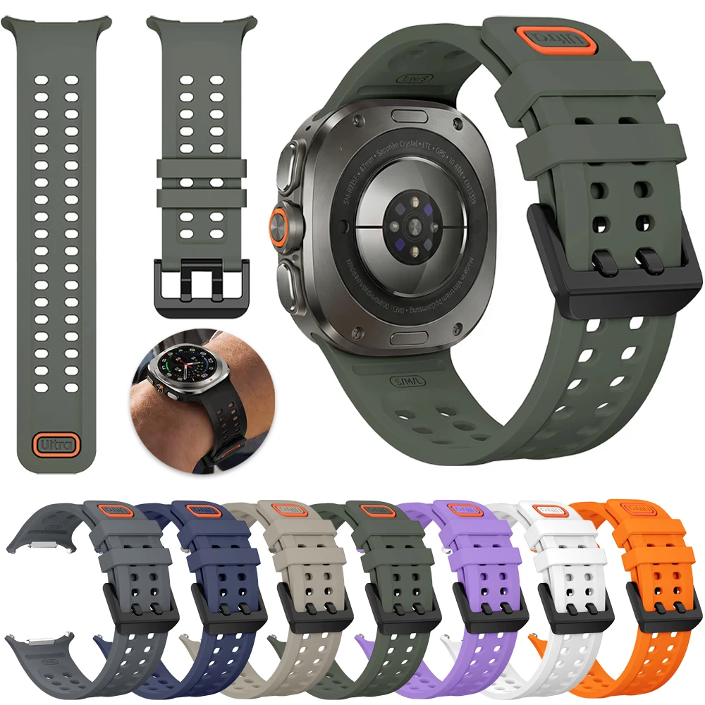 Ocean Silicone Strap for Samsung Galaxy Watch Ultra 2 Smart Watch Original Wristband for Galaxy Watch Ultra 47mm Sport Bracelet