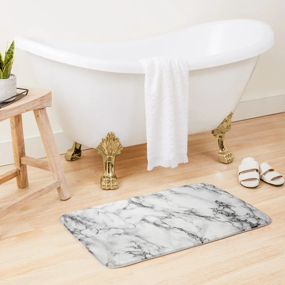

White Marble Image Bath Mat Wc Bathroom Accessories Bathroom Kit Mat