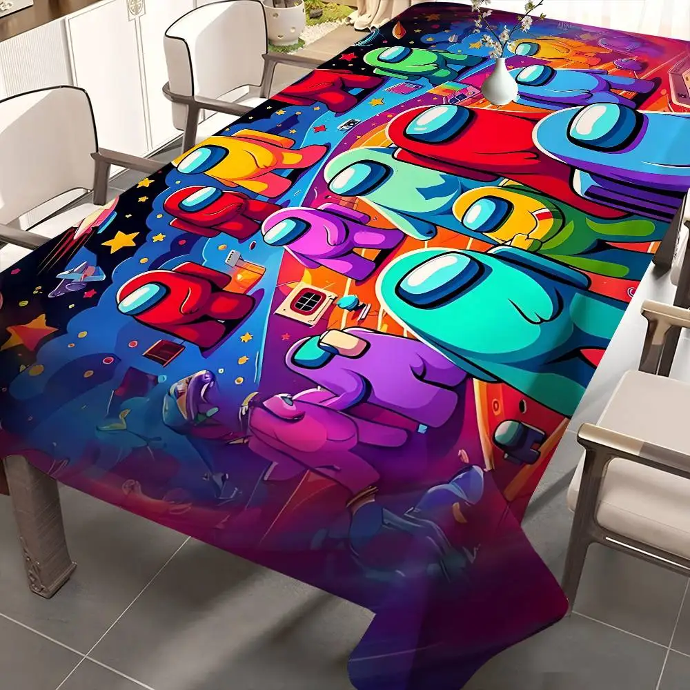 Invader ZIM Tablecloth Tea Coffee Table Cloth Waterproof Cloth Wall Stove Rack Rectangular Wedding Banquet Home Decor