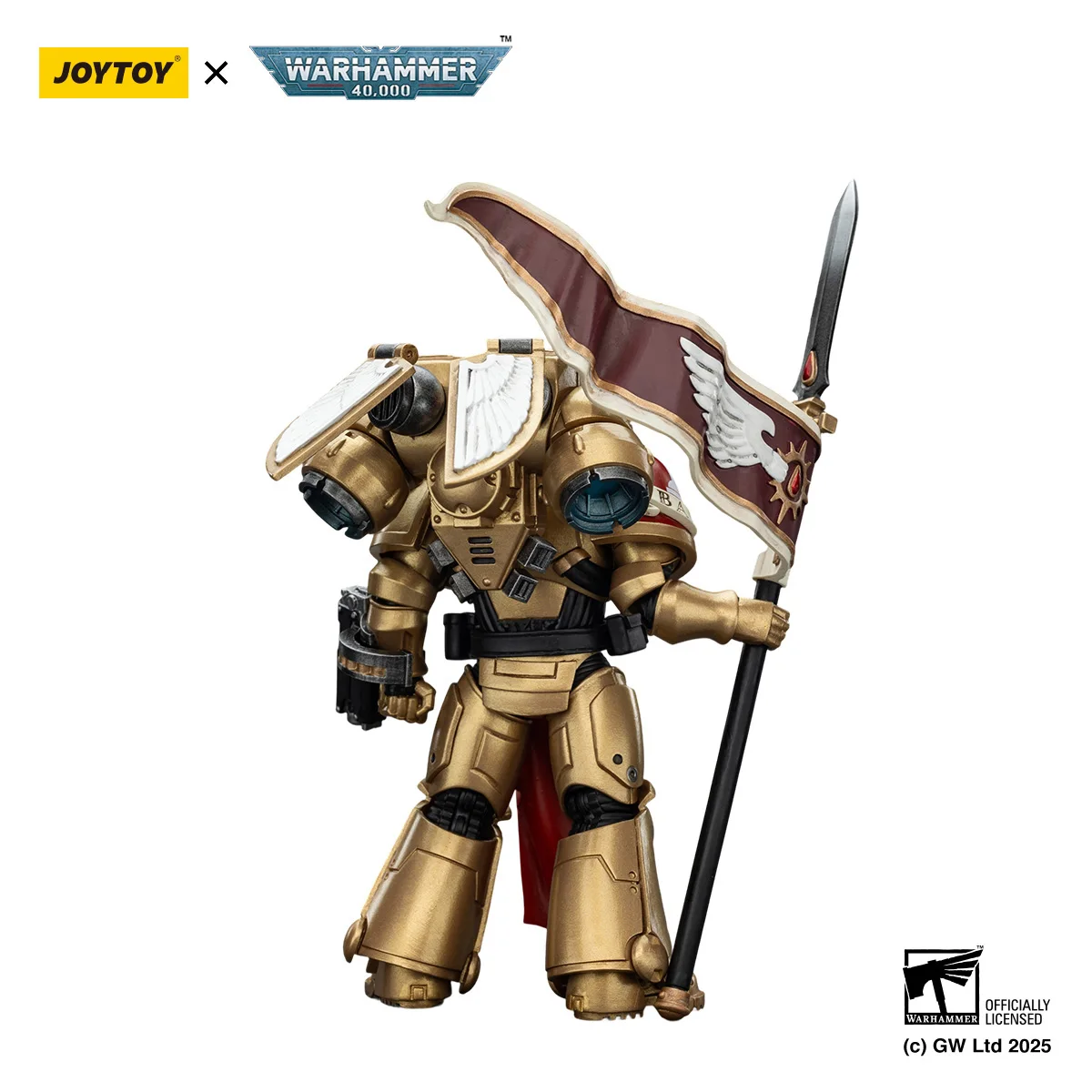 JOYTOY Warhammer 40k 1/18 แอ็คชั่นฟิกเกอร์บลัดแองเจิลส์ แซงกูนารี การ์ดพร้อมอินเฟอร์โนปืนพกและใบมีดเอนคาร์ไมน์