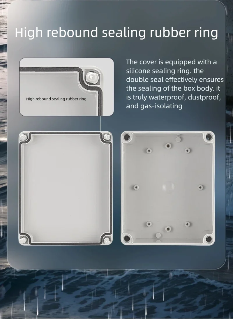 AG-Serie Kunststoff ABS Anschlussdose Schraubkabel Kundenspezifische wasserdichte Anschlussdose Ip65 Elektrisches Anschlusskastengehäuse für den Außenbereich – Detail 7