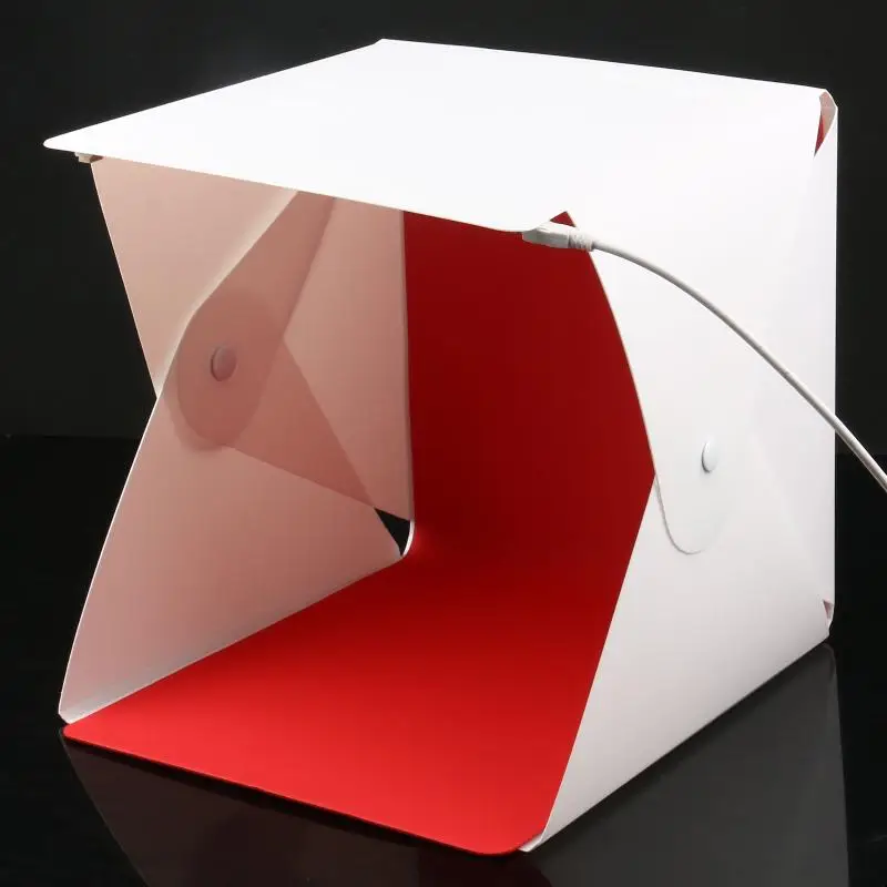 Portable LED Photo Studio Light Box Foldable Photography LED Photo Studio Tent USB Mini Light Box With 2/4/6 Color Backdrop