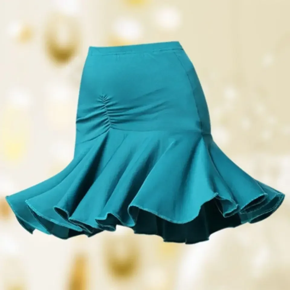 Latin Dance Skirt for Girls Children One-piece Dance Skirt Performance Costume