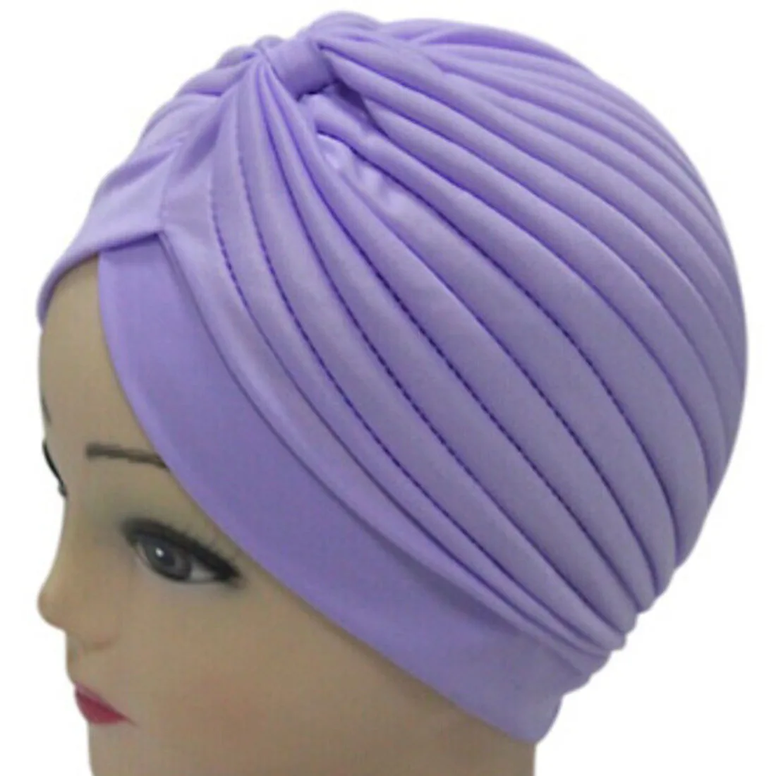 Women Knot Muslim Hat Casual Solid Color Headscarf Men simple Head Scarf Chemo Hijab Indian Cap Bandanas Elastic Headband Turban