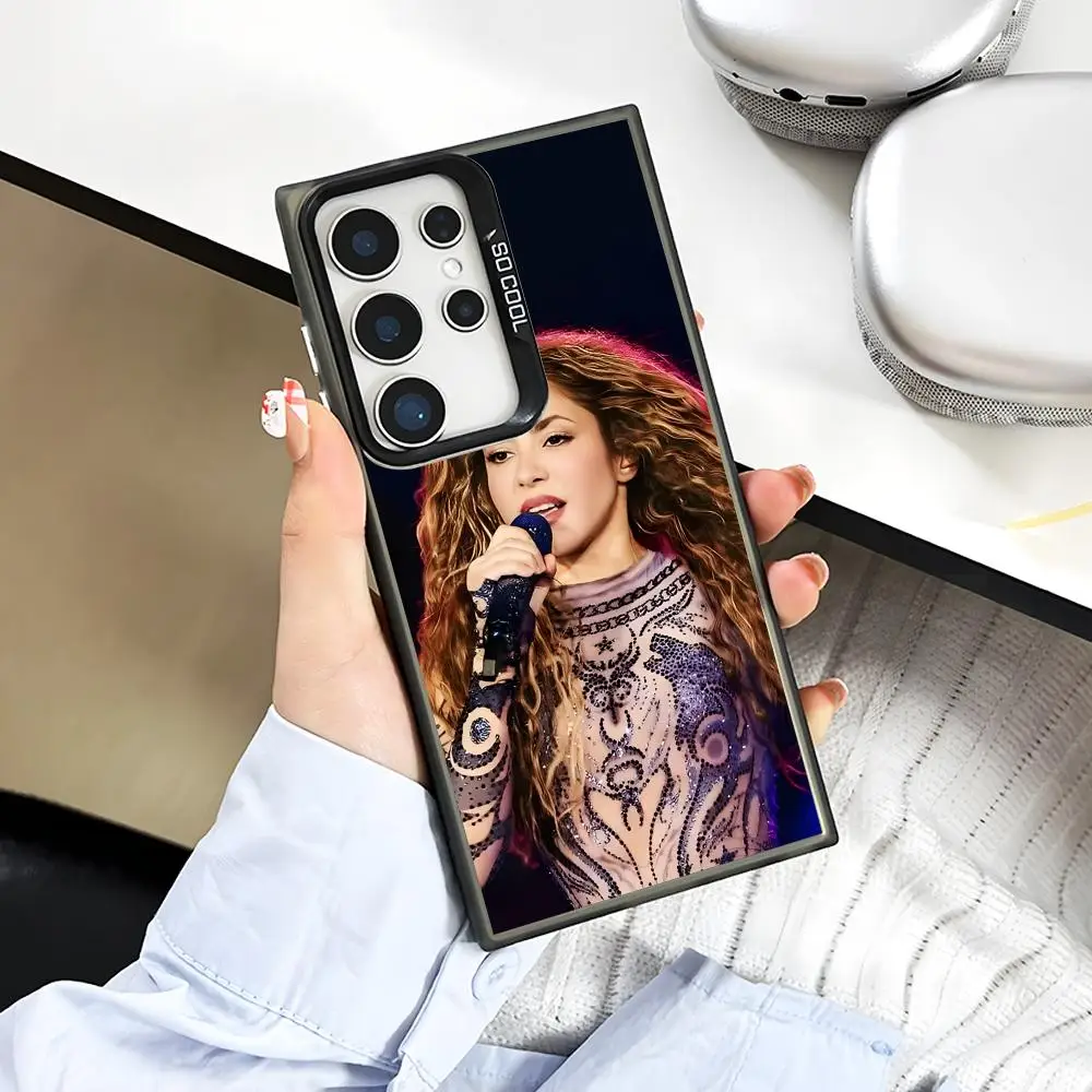 Shakira Fashion Phone Case for Samsung Galaxy S26 S25 S24 S23 S22 S21 S20 Note20 Plus Ultra Colorful Silver Cover
