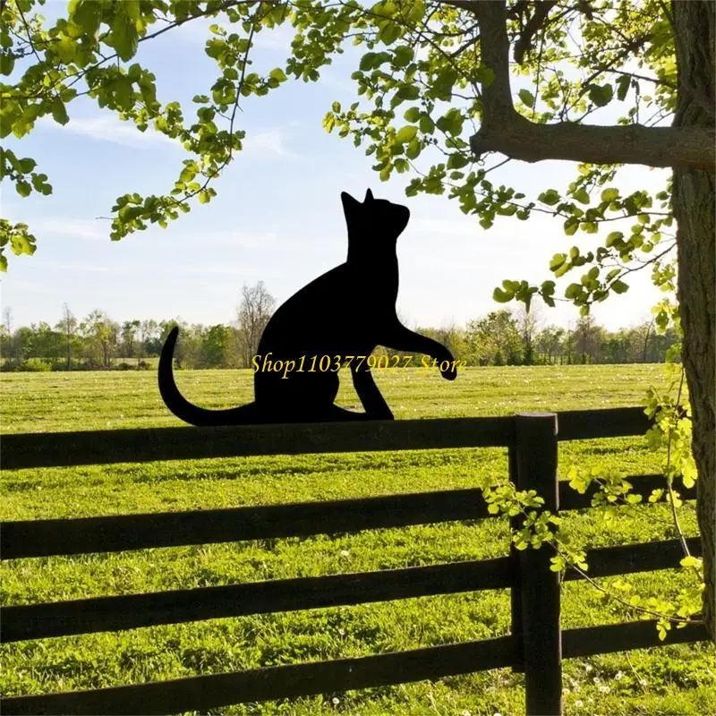 C4DF Metal Stake Decorative Garden Stakes Garden Statues for Yard Outdoor Lawn Garden
