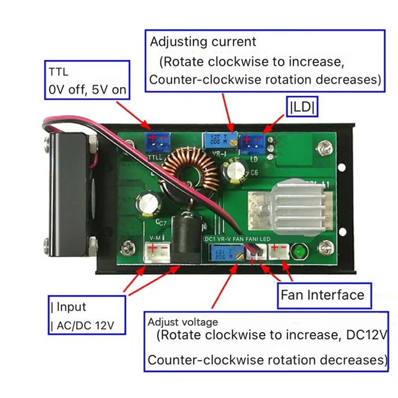 ABKN-1 Pieces Red/Green/Blue Universal High-Power Laser Diode Voltage Adjustable TTL Modulation