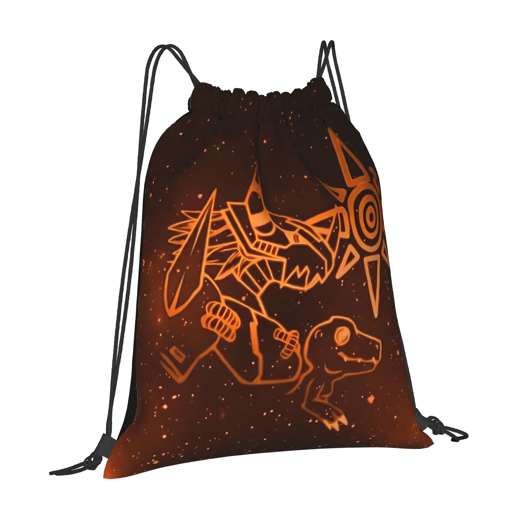 gym Pouch Digital Monster  Drawstring Bags Hiking Unisex Storage Organize Bundle Pocket Rope Bag