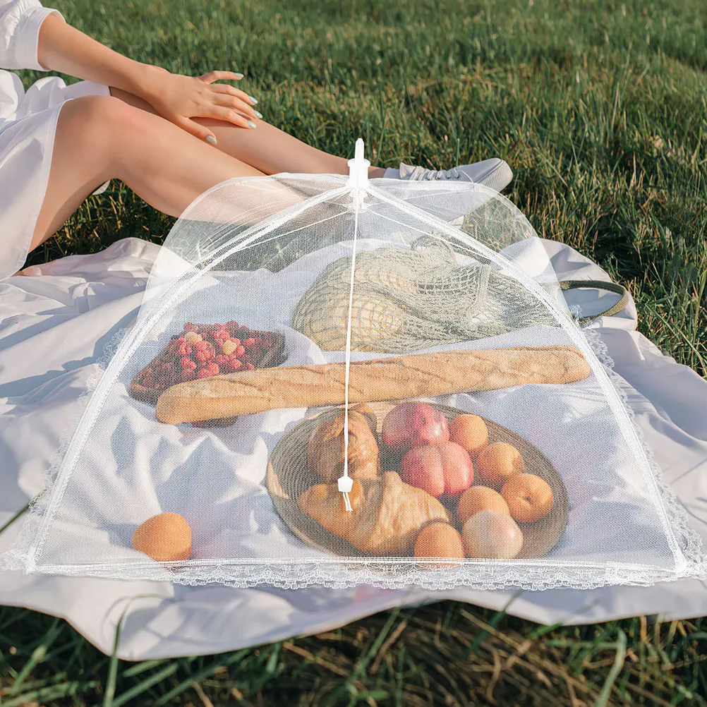 

Dust-proof Vegetable Cover Food Covers Tent Multifunction White Net for outside