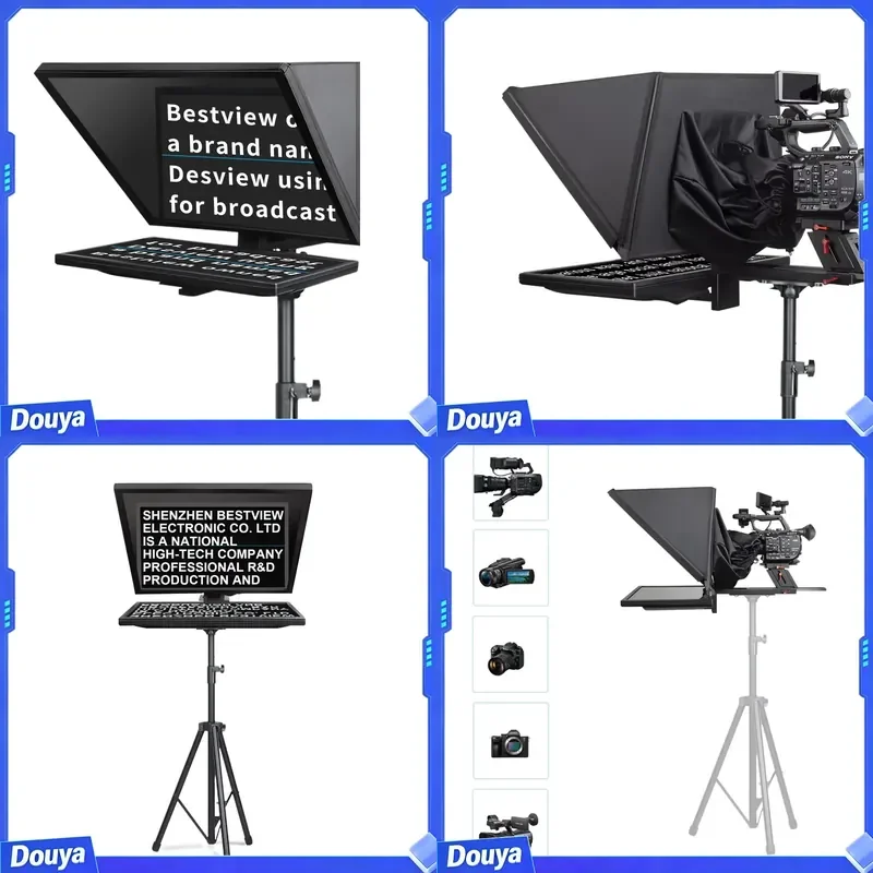 Desview T17 Teleprompter with 17'' Reversing for Broadcast Recording Video and Audio TV Prompter HD Display