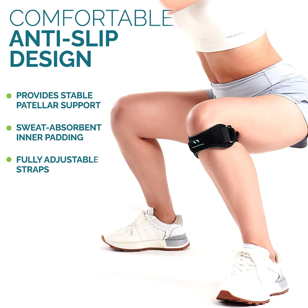1PCS Patella Knee Brace - Knee Support,Running,Hiking,Basketball,Jumpers Knee - Adjustable Strap Patellar Tendon Stabilizer