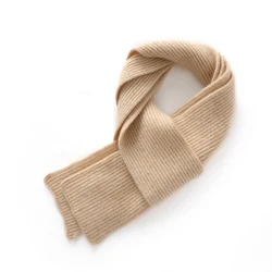 Knitted Cashmere Scarf Women Solid Color Couple Small Scarf Korean Thickened Warm Versatile Neck Protection Scarf