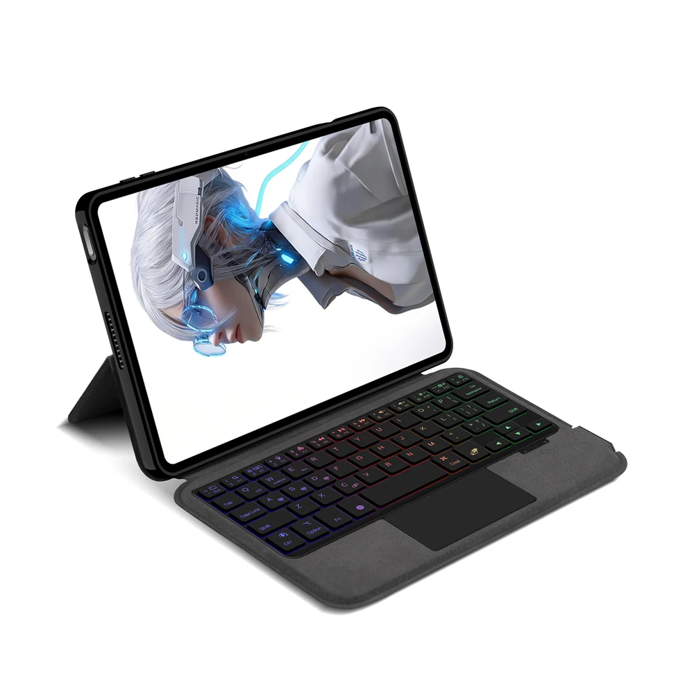 TouchPad Keyboard Case For ZTE Nubia RedMagic Astra 2 /Tablet 5 Pro 9.06 Inch Gaming Tablet Smart Backlight Keyboard Cover Folio view 2