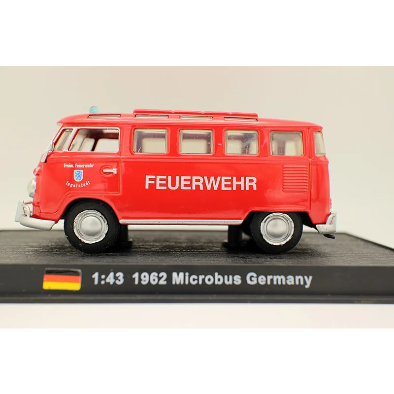 Motor de bomberos a escala 1/43, modelo de coche de aleación Microbus 1962, juguete coleccionable, regalo, adorno de exhibición de recuerdo