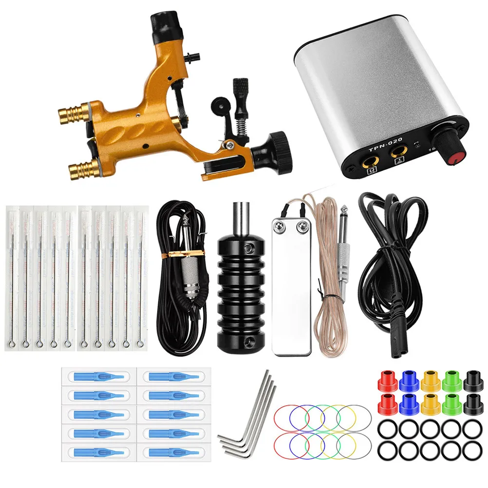 

Regular Hook Line Dragonfly Tattoo Set Silver Steel Mini Motor Golden Lightweight Rotary Machine Kit Professional Beginner
