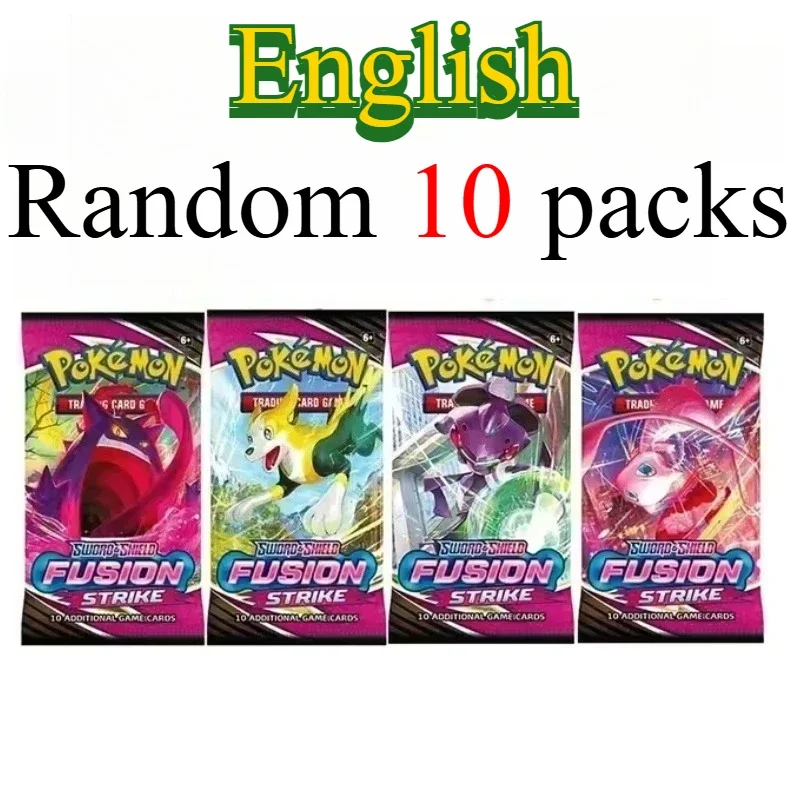10 Pokémon-kaartpakketten, heldere sterren, 151 prismatische evoluties, PALDEAN FATES, Engelse versterking, gevechtstransactiekaartcadeau