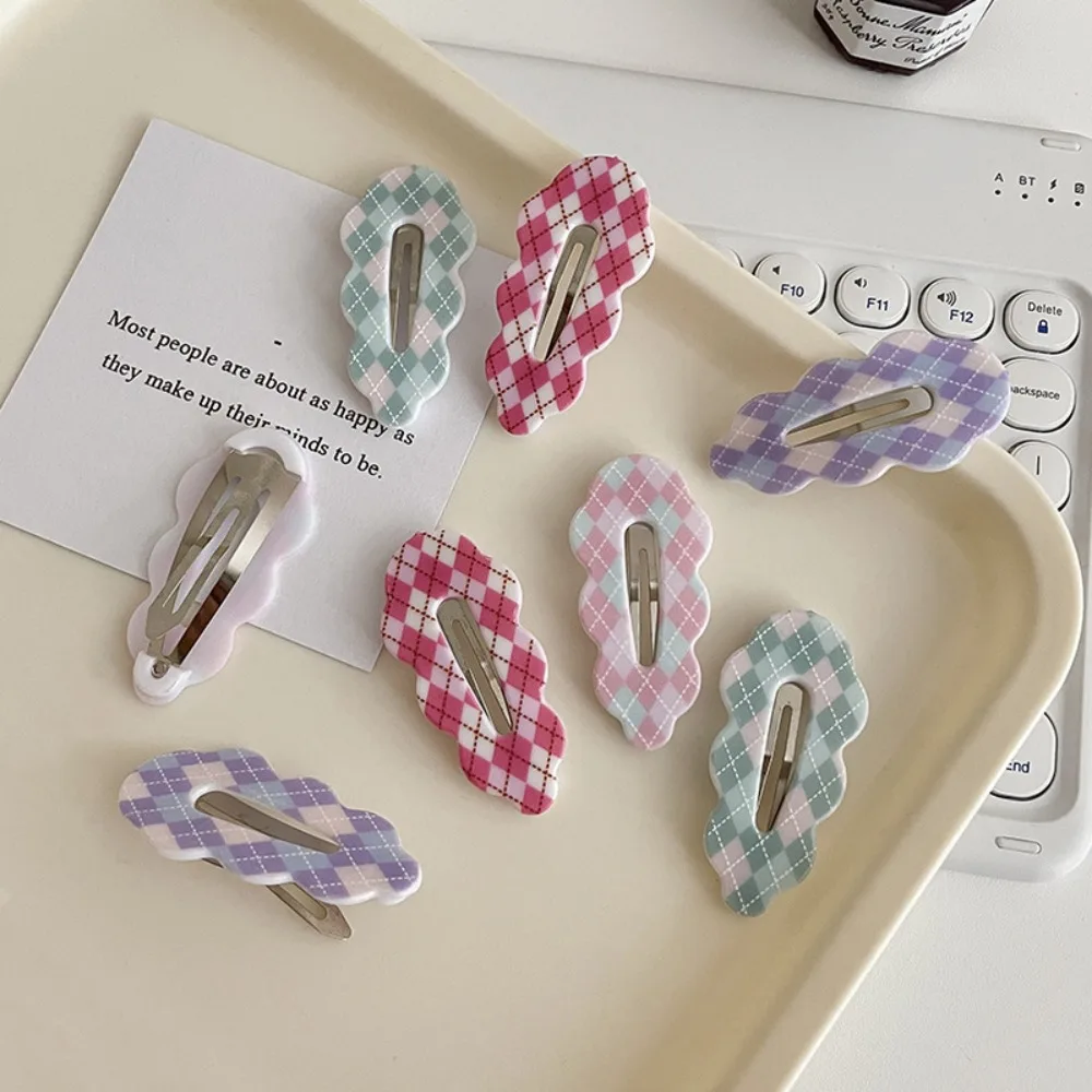 Haarschmuck Legierung Plaid Haars pange Acryl Süßigkeiten Farbe Wolke Haars pange unregelmäßige Haars pangen koreanischen Stil Haarnadel Party – Detail 5
