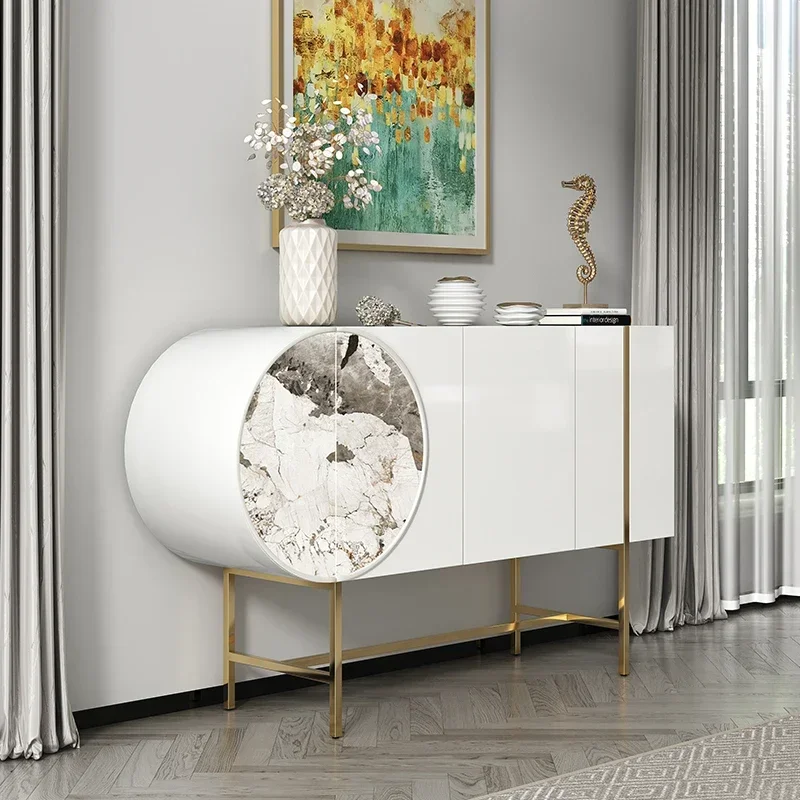 

AALight Luxury Style Painted Storage Side Cabinet Modern Minimalist High-end Solid Wood Sideboard