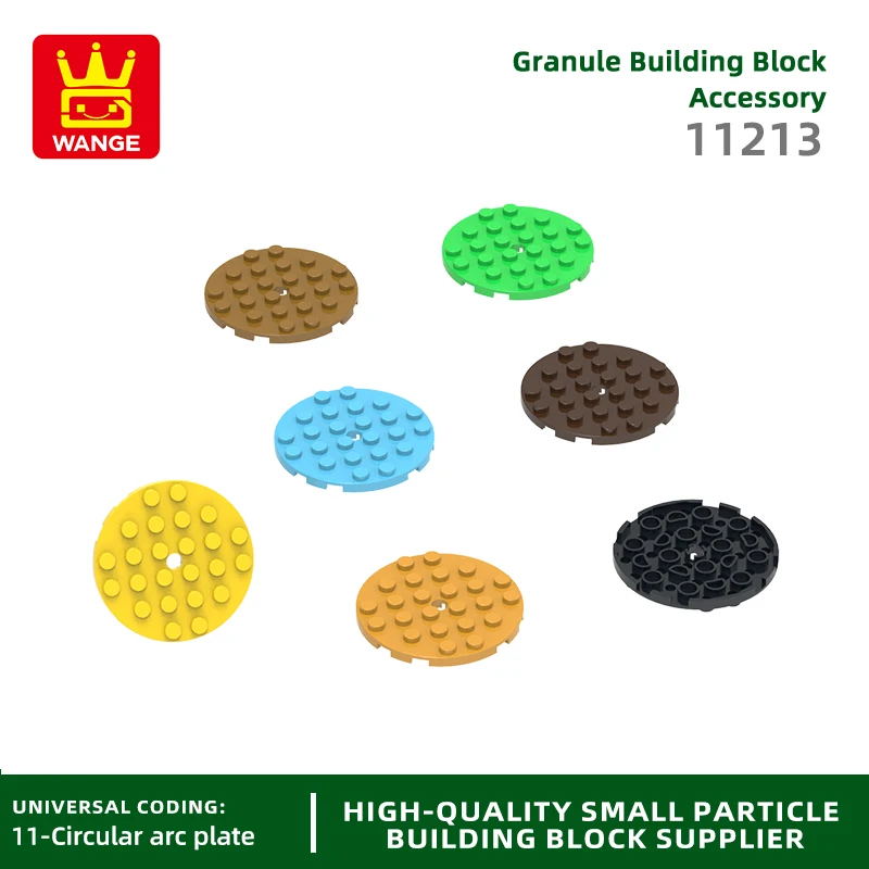 Wange 28Pcs/lot 11213 Thin 6x6 Round Plates Gusset Building Blocks Moc Color Accessories Compatible with Brick DIY Spare Parts