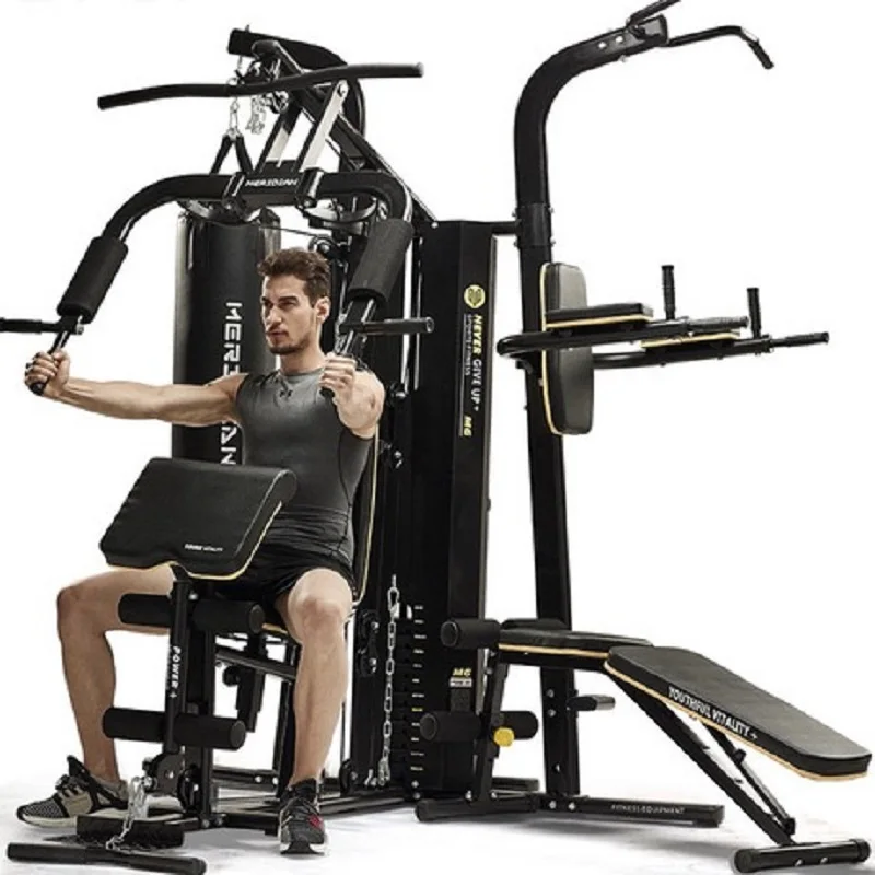 Gym Multi-Person Fitness Combination To Strengthen Thickening Strength Training Pull-Down Bench Press Barge Equipment