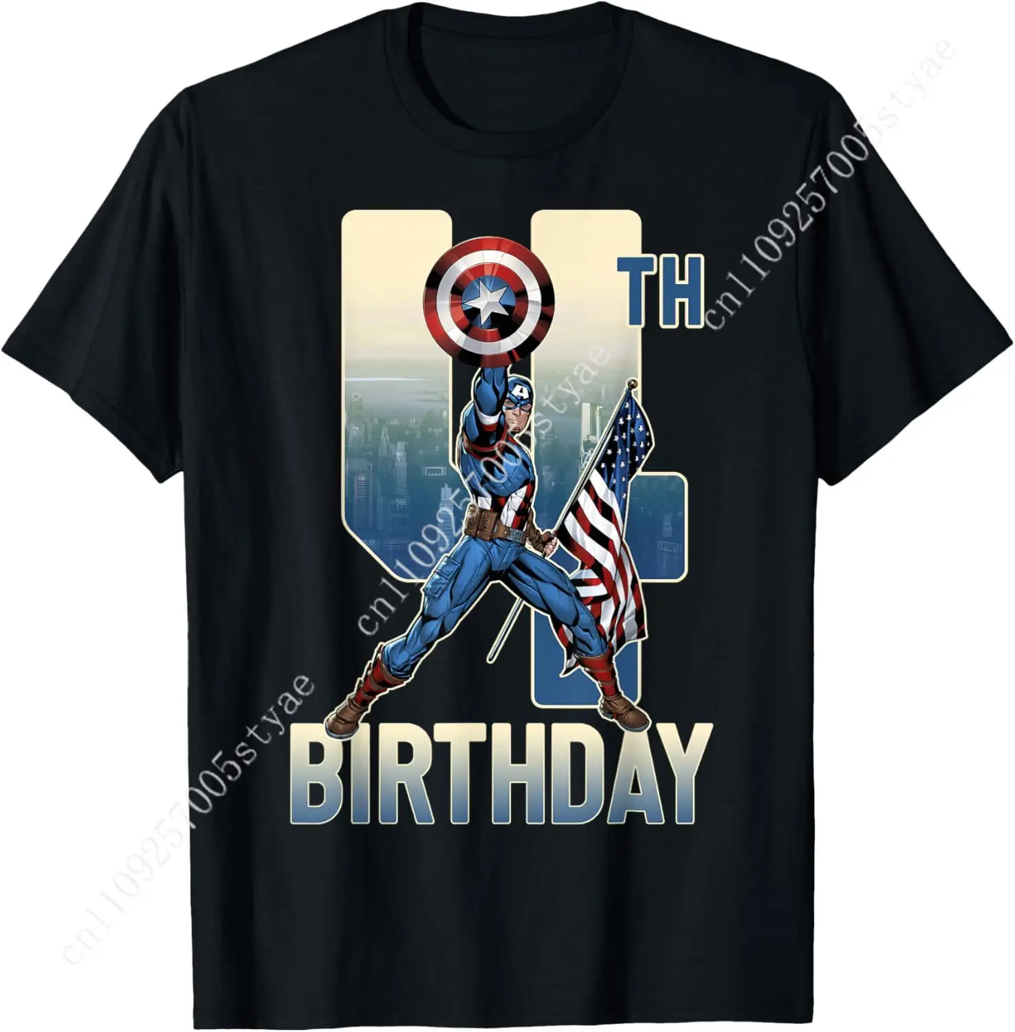 

Marvel Captain America 4th Birthday Graphic T-Shirt