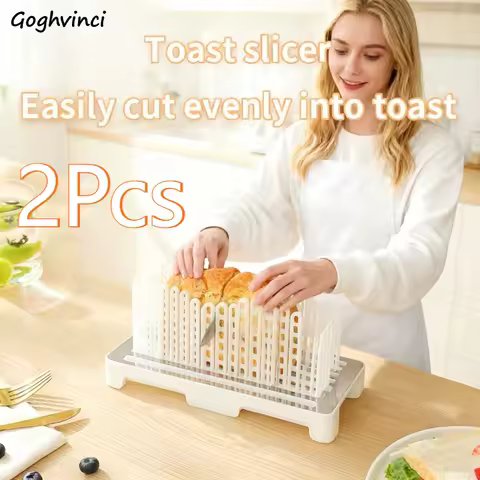 Manual Slicers Bread Stainless Steel Multi-functional Kitchen Safe Odorless Effort-saving Easy To Clean Stable Compact 2Pcs