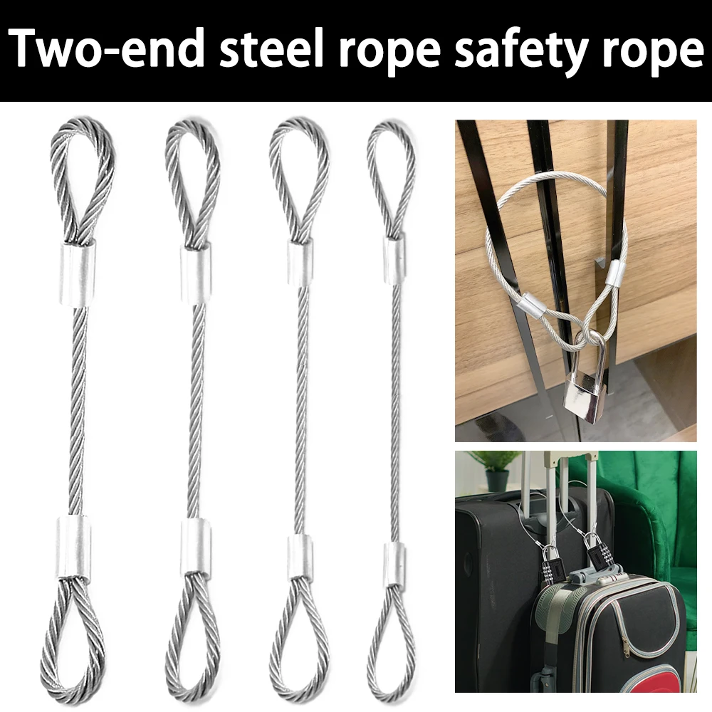 

1.5/2/3/4mm Customizable 304 Stainless Steel Wire Rope With Compression Aluminum Sleeves Pendant Light Safety Rope At Both Ends