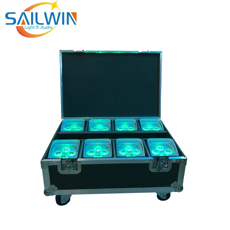 

DJ Stage Lighting 4X18W 6in1 RGBAW UV Battery Wireless WIFI DMX LED Par Light With 8in1 Charging Flight Cas