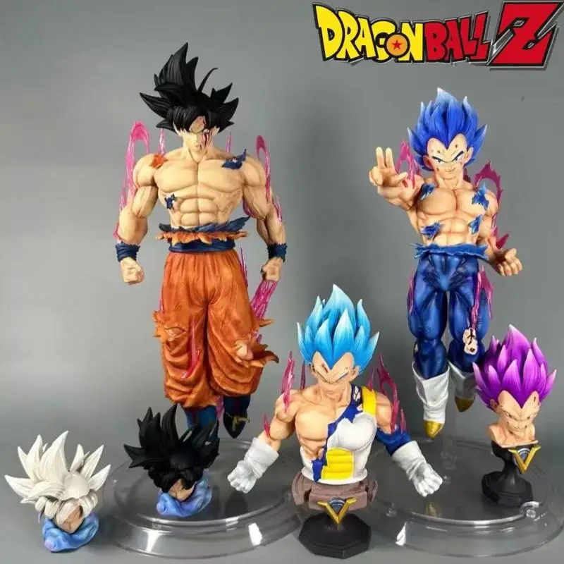 

Dragon Ball Anime Figures Ultra Instinct Son Goku Action Figure Vegeta Figurine 3 Heads Replaceable Pvc Statue Toy Birthday Gift