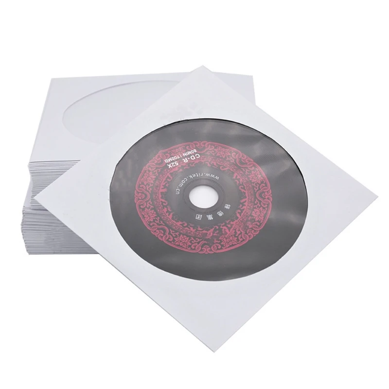 New 100Pcs Packs Paper Envelopes With Transparent Flap 8/12cm Blu-ray DVD Disc Covers Protective Sleeves Storage For Case