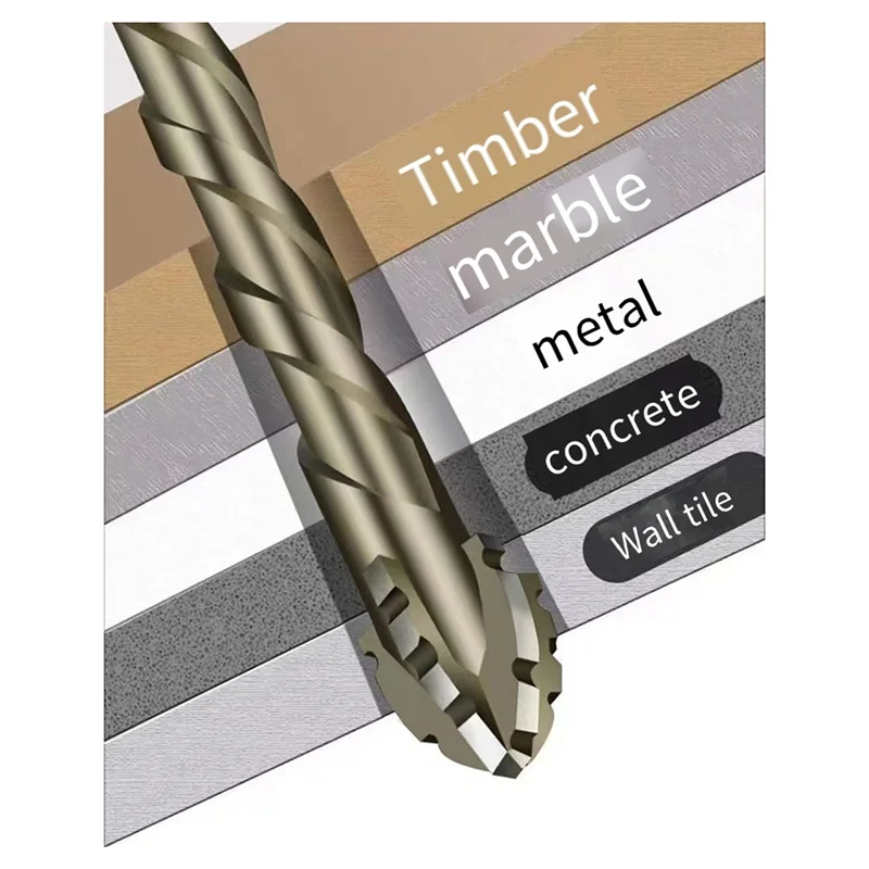 

ABFY-New Four-Edged Sawtooth Eccentric Drill For Dry Drilling Of All Tiles, Glass, Marble And Concrete 4Pcs