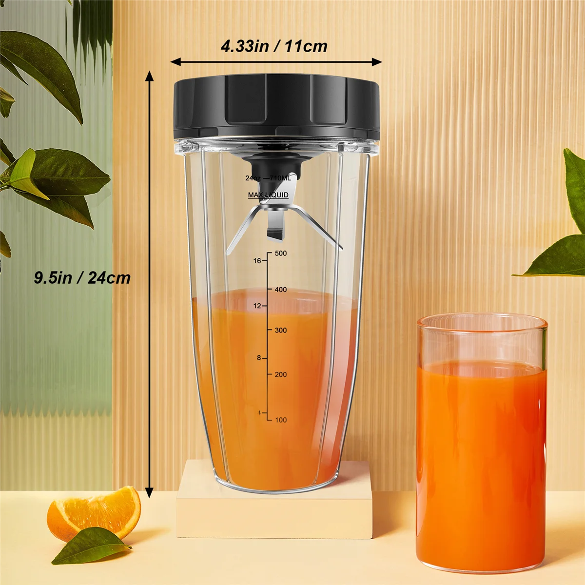 BOFF- قطع غيار خلاط للنينجا، شفرة مستخرج 24 أونصة كوب 7 زعانف، لـ Nutri Ninja Auto IQ BN801 SS101 BL480-30 BL641