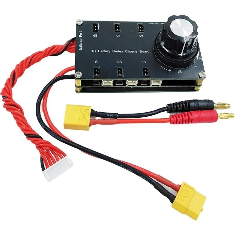 XT60 Input Balance Charging Board 1S Battery Adapter Plate 6 Port for PH2.0 BT2.0 GNB27 1S FPV Outdoor Activity