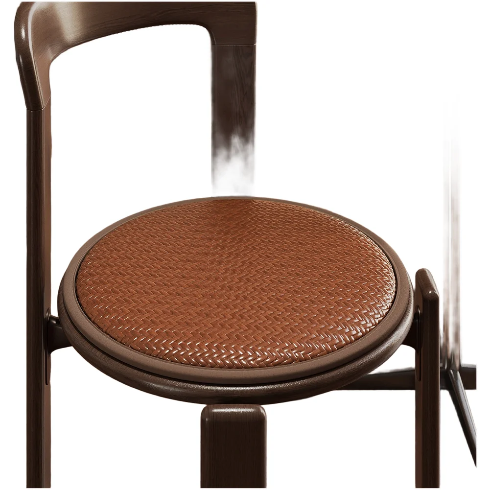 Cooling Rattan Seat Pad 35 cm Diameter with Enhanced Air Permeability and Resilient Sponge for Prolonged Sitting