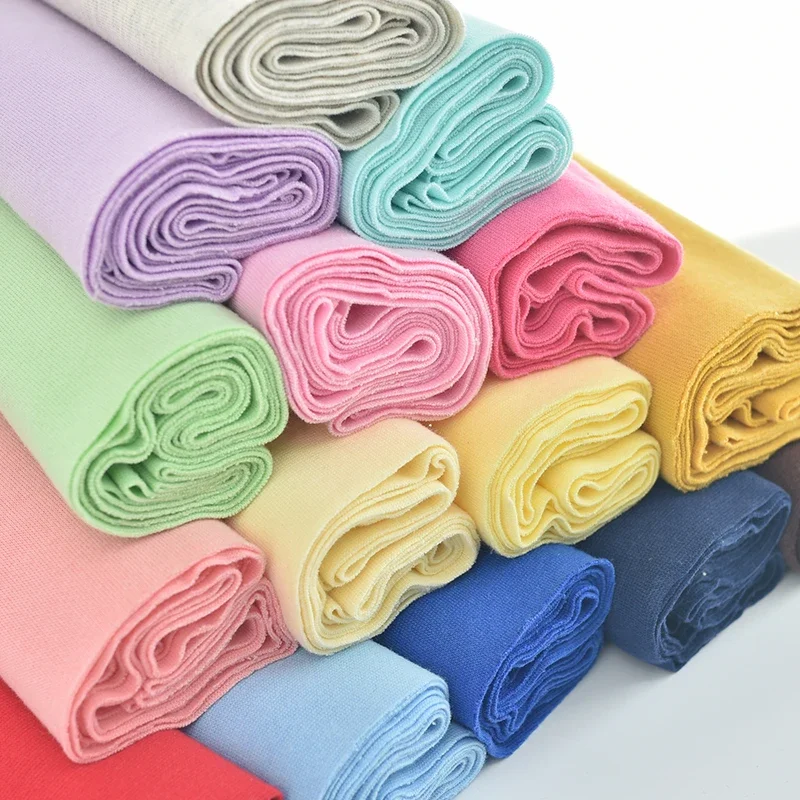 20cm Width 86cm Length 1cm Pure Cotton Elastic Knitted Ribbed Fabric Ribbed Pull-On T-Shirt Clothes Pants Sewing Cloth
