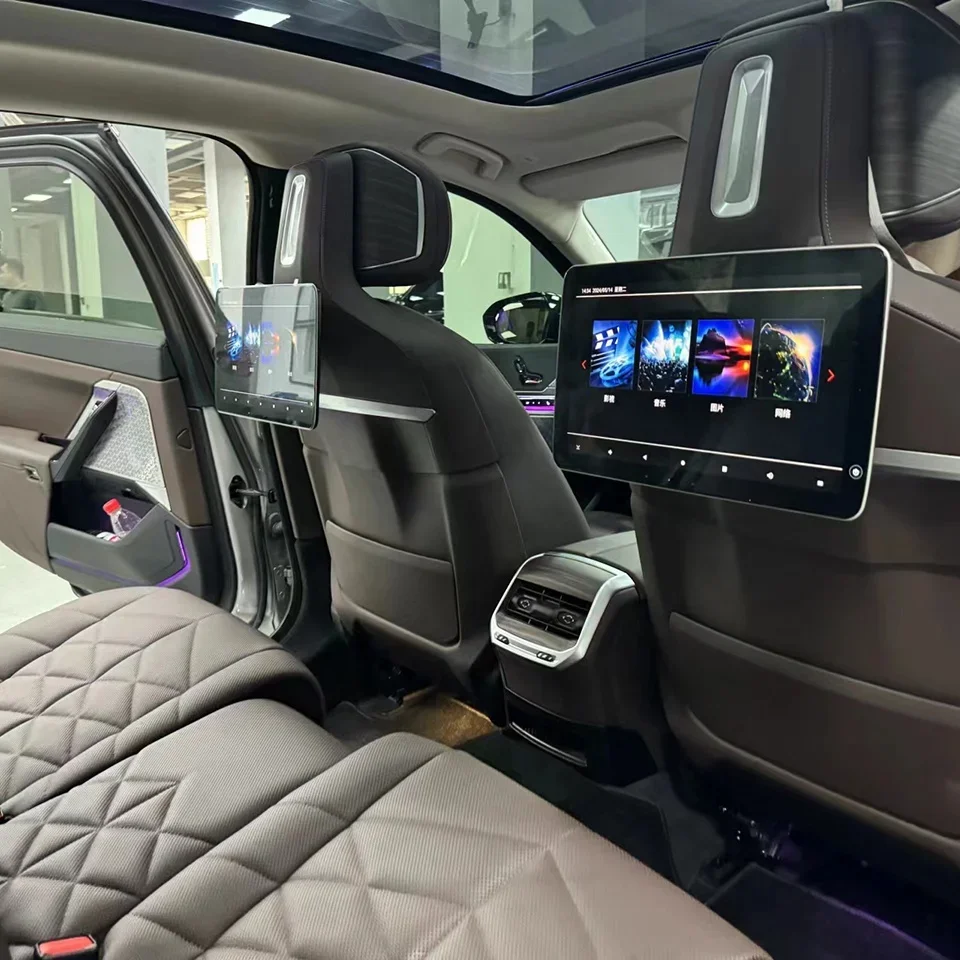 AZTON Real Android 12 Plug en Play 13,3 Inch Auto Hoofdsteun Monitor Achterbank Entertainment Systeem voor BMW X5X7 5 IX40 2024