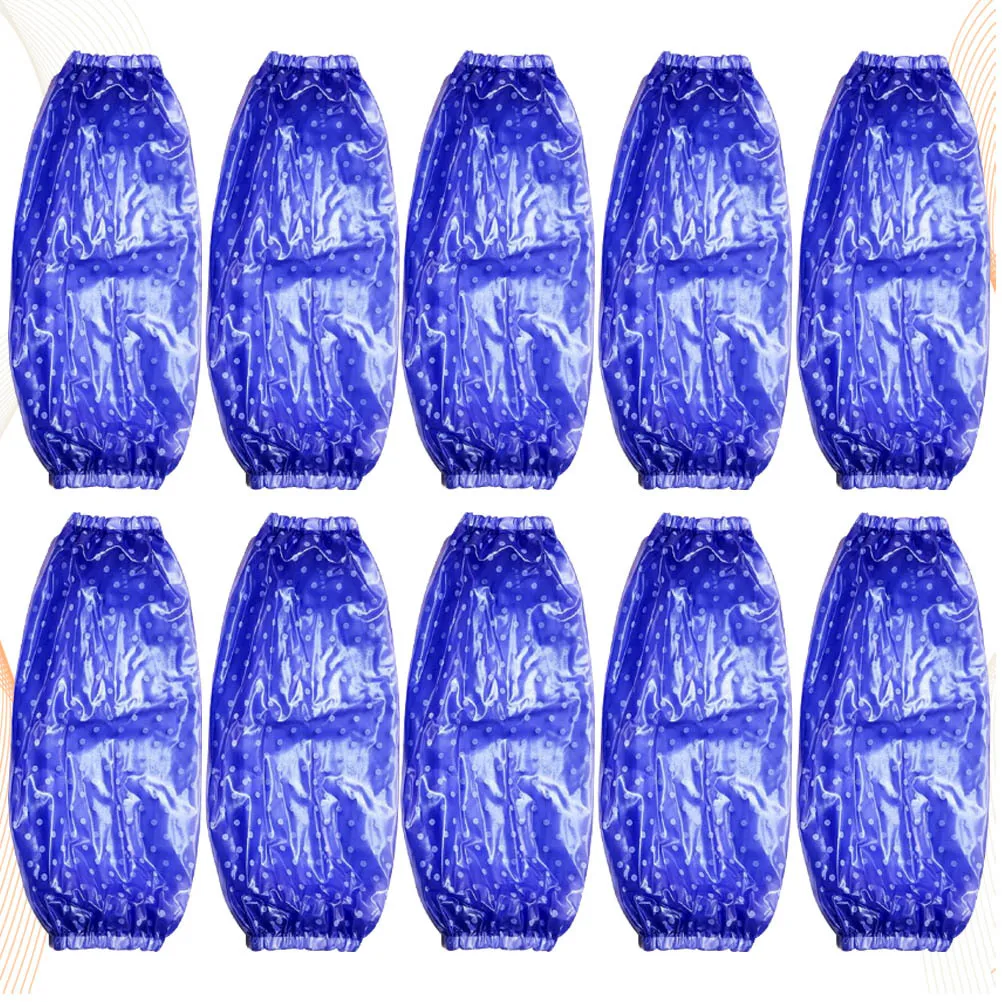 

5Pairs Cooking Oilproof Waterproof Arm Sleeve Protector Durable Kitchen Oversleeve Cleaning Sleeve for Women Men Blue