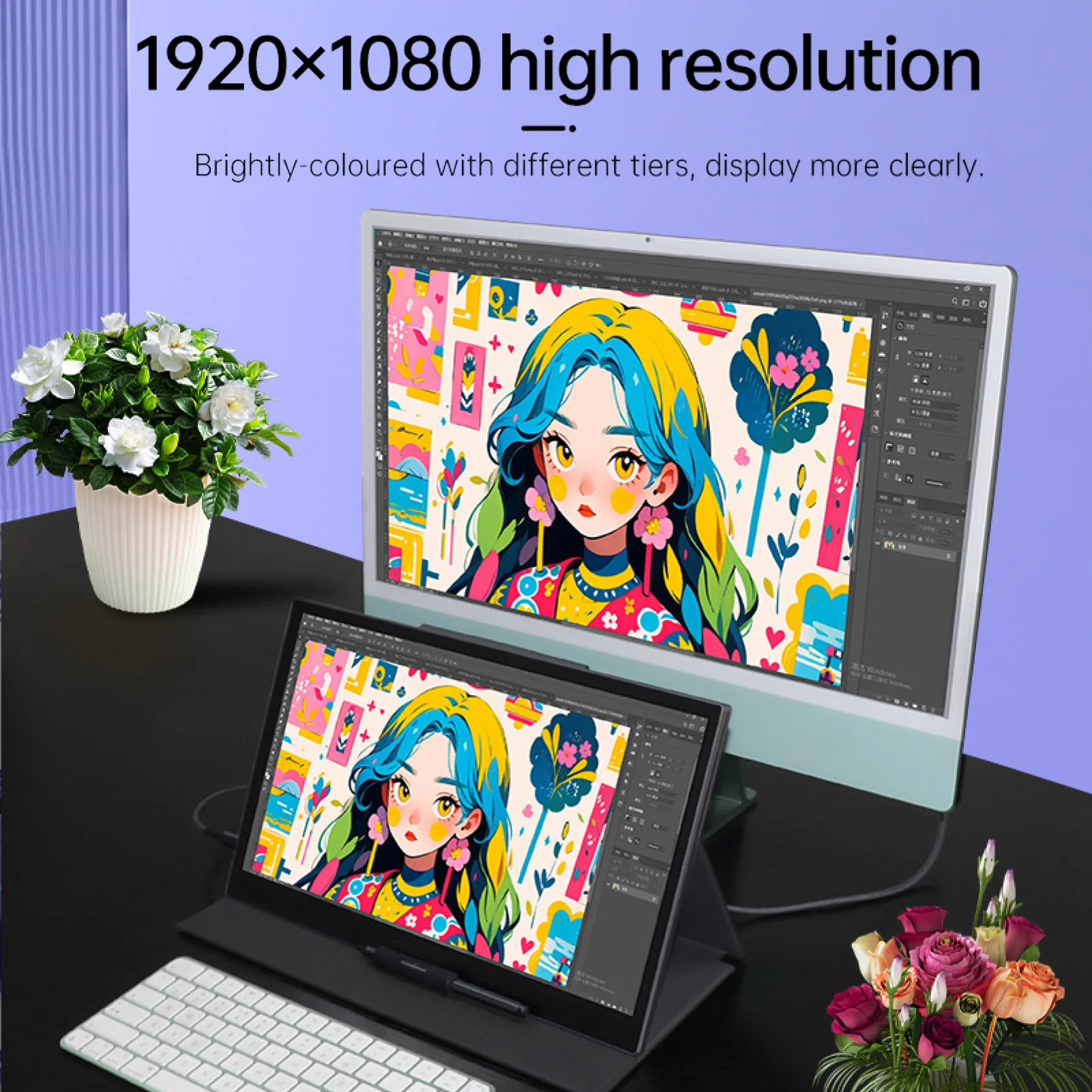 

15,6-дюймовый графический планшет-монитор с дисплеем, 16384 уровнями давления, полноформатным ламинированным экраном, 120% sRGB, разрешением 1920x1080, аккумулятором