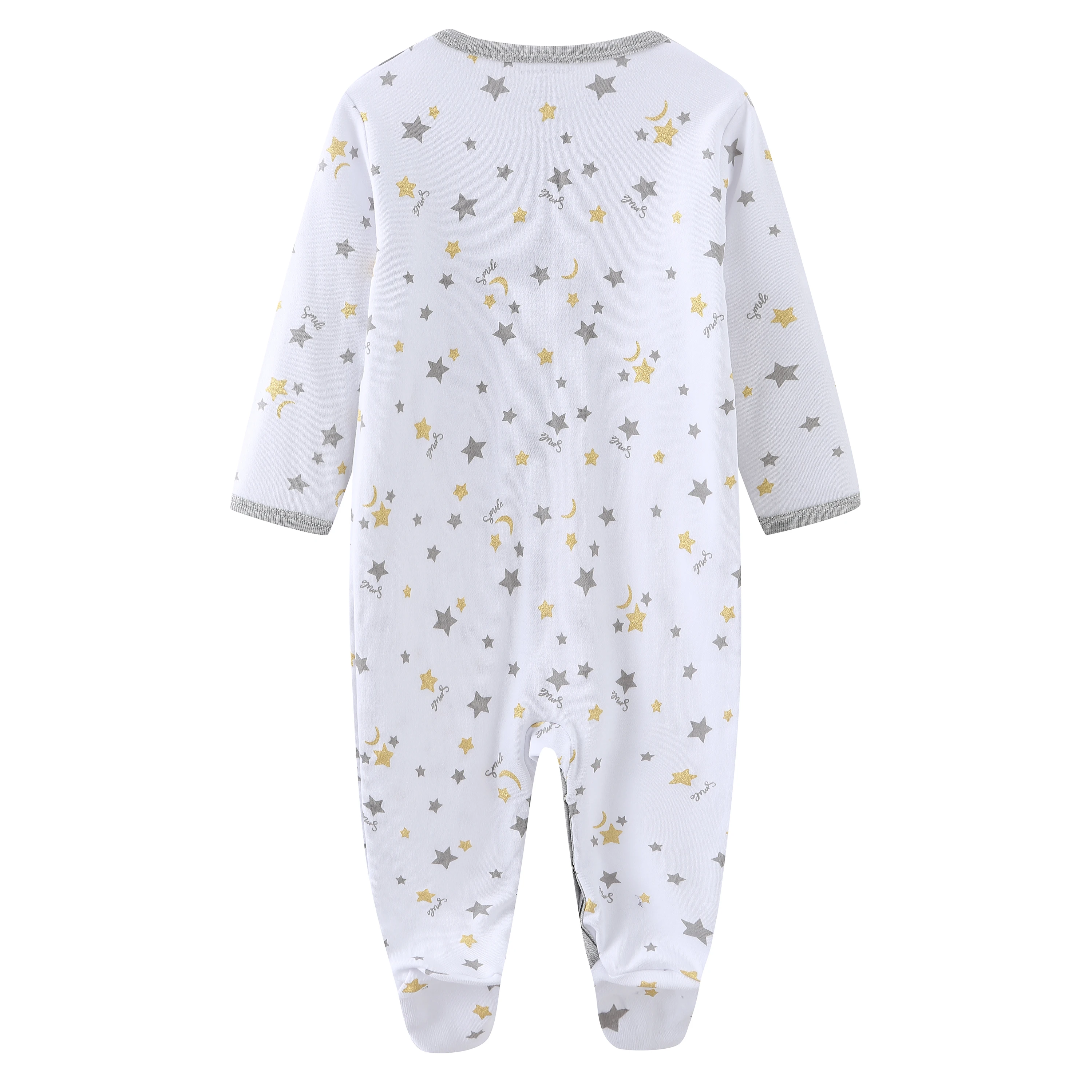 Kiddiezoom Fashion Star Print Unisex long Sleeve Baby Boy Girl Rompers Soft 100%Cotton Newborn Jumpsuits Infants Clohtes Gifts