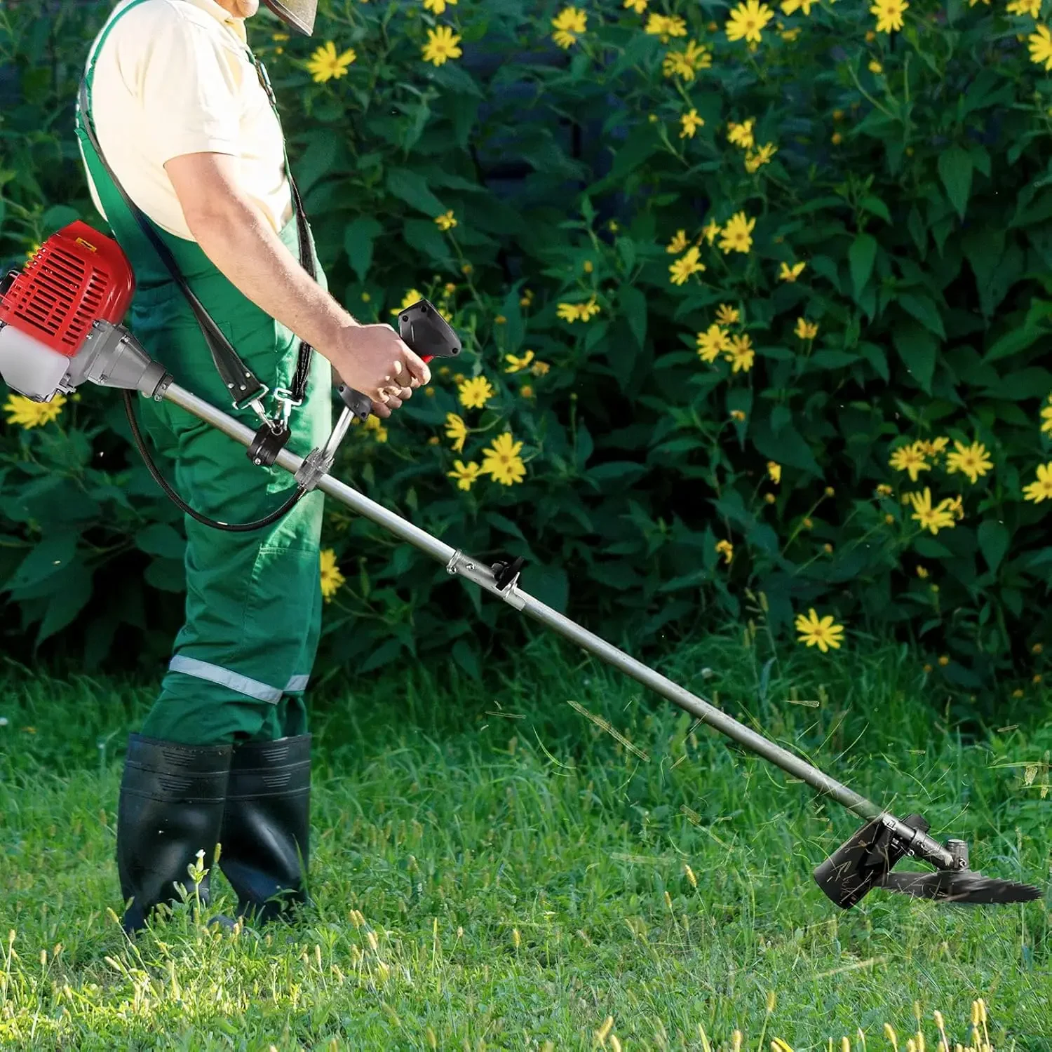 

[Discounted Price!]Weed Wacker 58CC 4-in-1 Gas Powered String Trimmer, Straight Shaft String Trimmer Brush Cutter with U-Handle