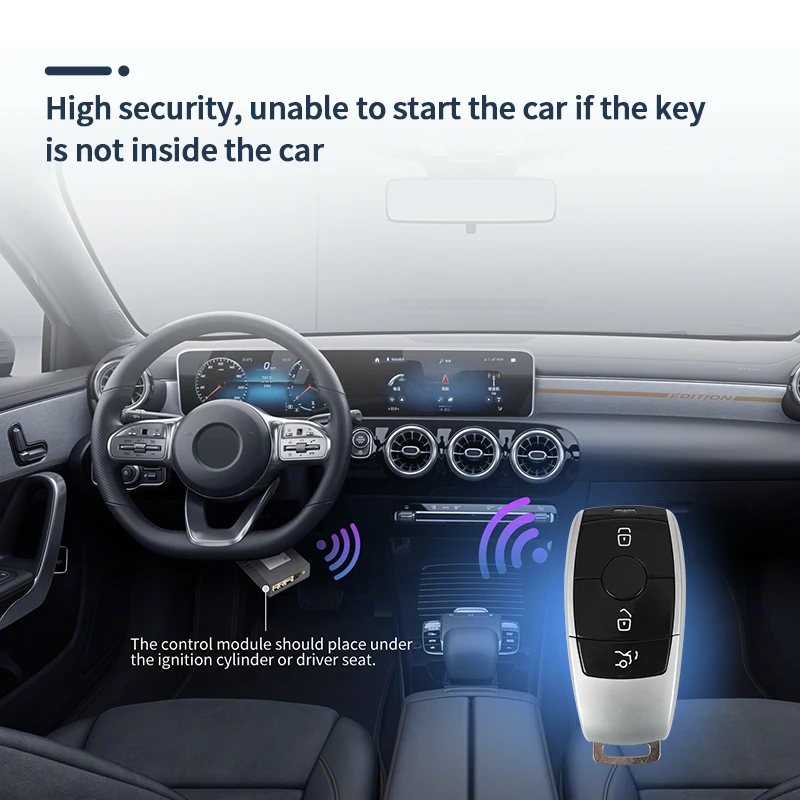 EASYGUARD Smart Key PKE Kit Passive Keyless Entry System Fit For Benz FBS4 With Factory OEM Push Start Button & Comfort Access