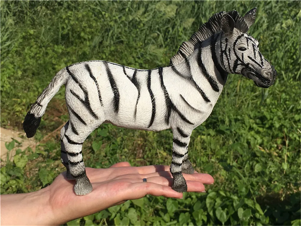 22cm Zebra Simulation Wild Animal Action Figures PVC Educational Cute Kids Toy Gift
