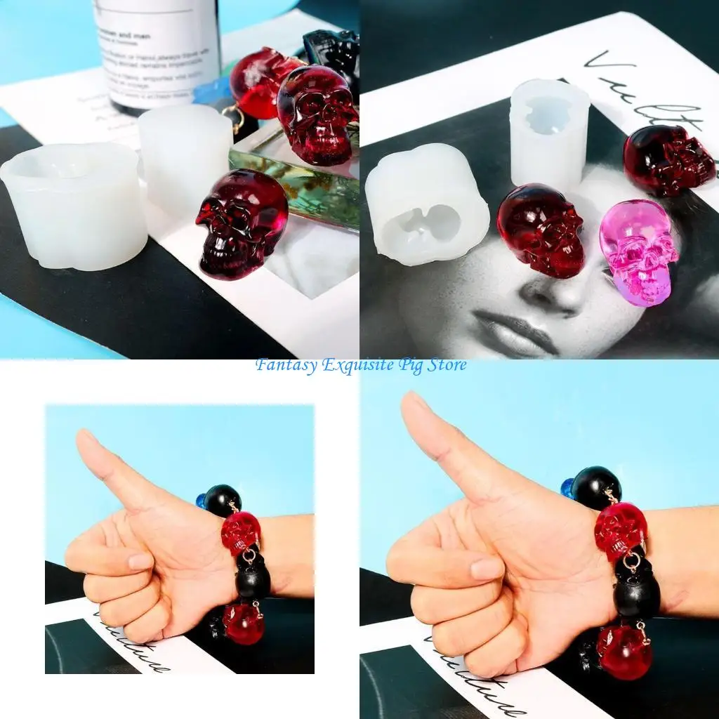 

Череп ручной работы для головы для брелока, форма для литья из смолы, серьги, сделай сам, форма для рукоделия, ювелирные брелок