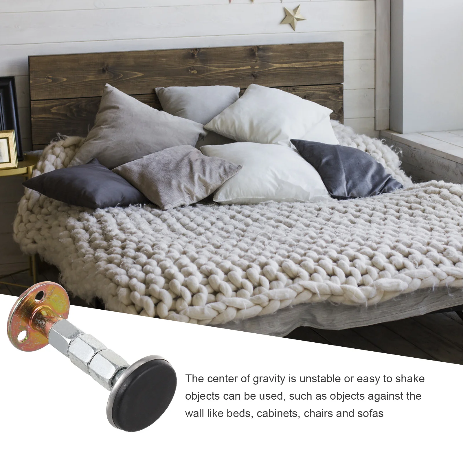 

4Pcs Anti-Collision Fixer Adjustable Bed Frame Stabilizer for Furniture Wall Protection Bedside Support Cabinet Wardrobe