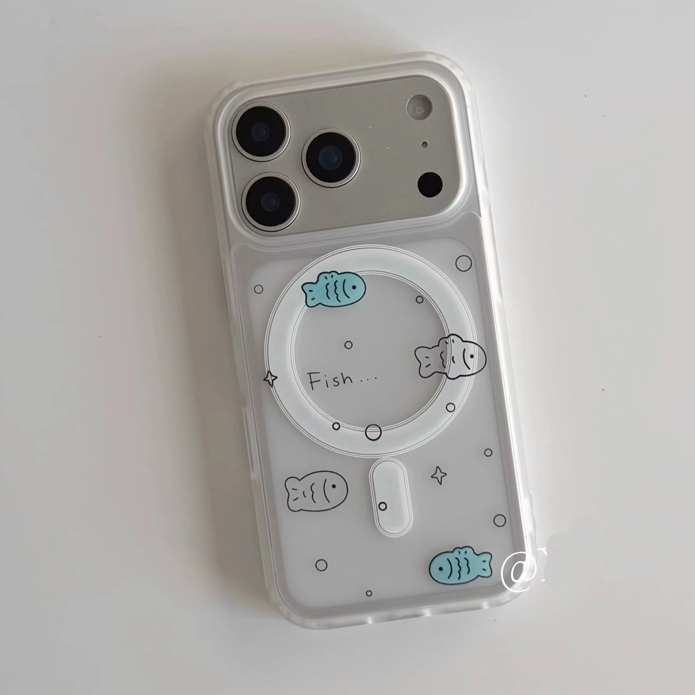 Cute Blue Fish Cartoon Kawaii For Magsafe Magnetic Phone Case For iPhone 18 ULTRA 17 AIR 16 15 14 13 12 11 PRO MAX PLUS Cover - view 5