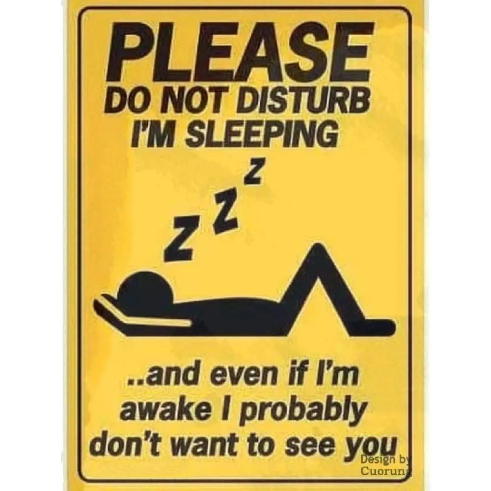 Man Cave Decor Please Do Not Disturb Im Sleeping Tin Sign Vintage Funny Creature Iron Painting Metal Personality Novelty  Inch