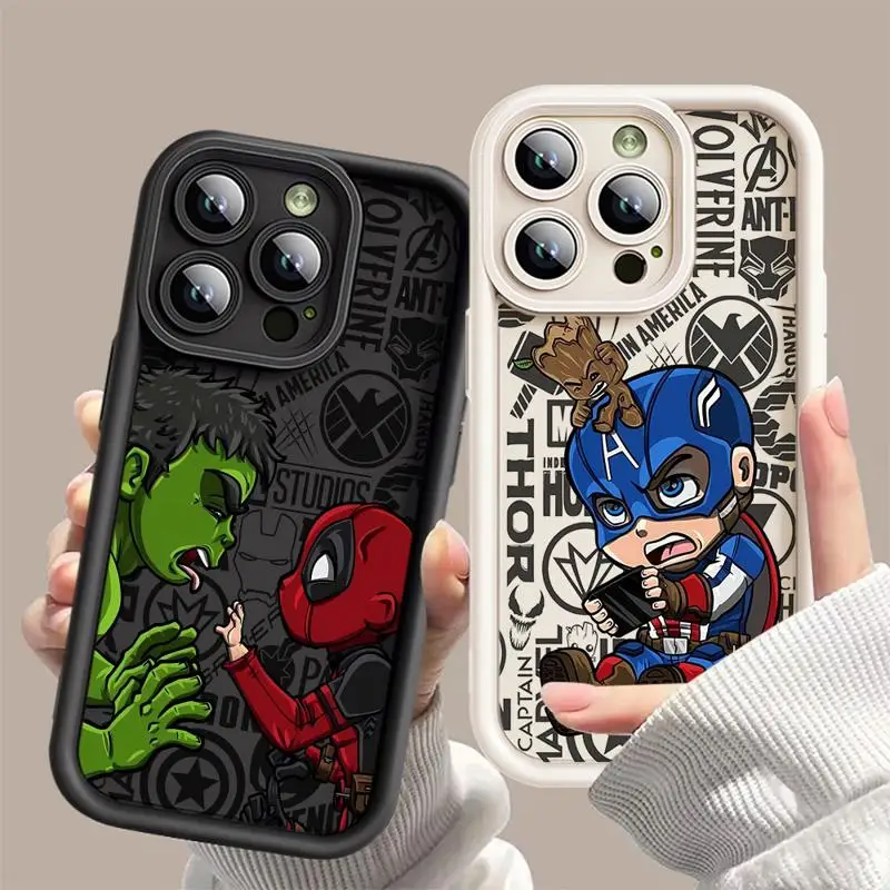 Marvel Sipider Man The HULK Case For Apple iPhone 11 15 Pro Max 14 Plus 13 12 Shockproof Protective Silicone Funda Phone Cover