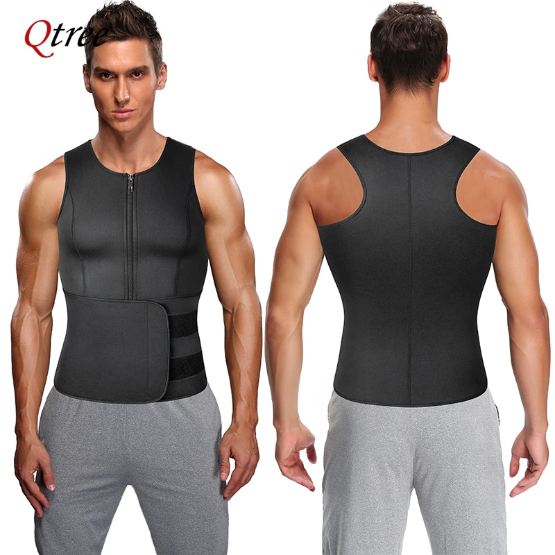 Qtree Sauna-Schweißjacke für Herren, Kompressionsweste, Body Shaper, Bauchkontrolle, Taillentrainer,