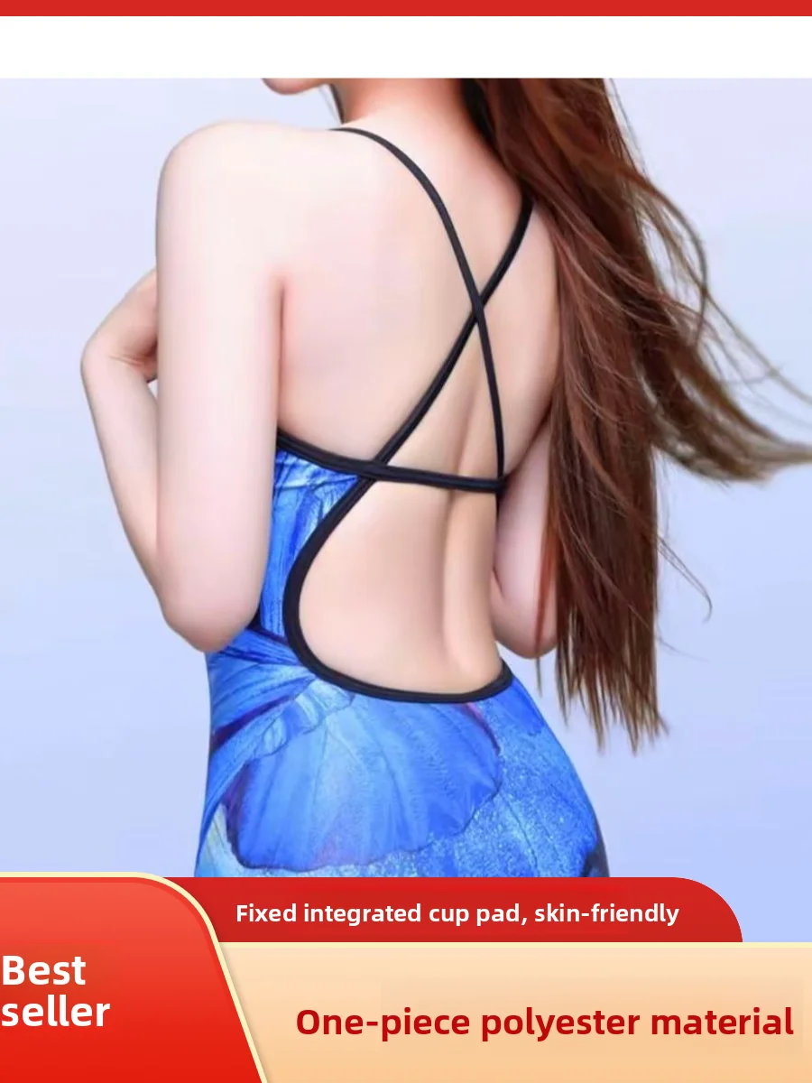 

Женский соревновательный купальник с фиксированными чашками, цельный, из высокоэластичной нейлоновой ткани, с открытой спиной, в индивидуальном стиле