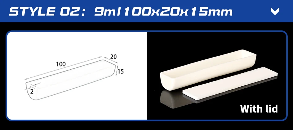 99% Aluminiumoxid Halbkreis-Tiegel mit Deckel, hochtemperaturbeständiger Korundtopf für Muffelöfen, anpassbar – Detail 5